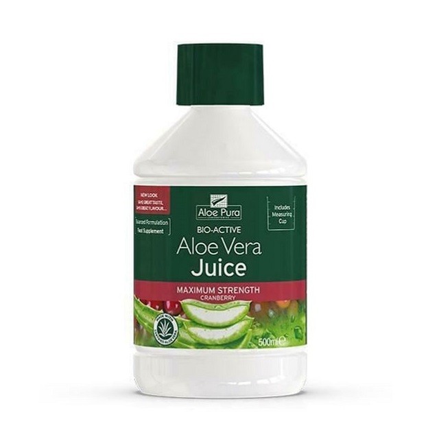 Optima Aloe Vera Juice With Cranberry Φυσικός Χυμός Αλόης Με Γεύση Cranberry, 500ml