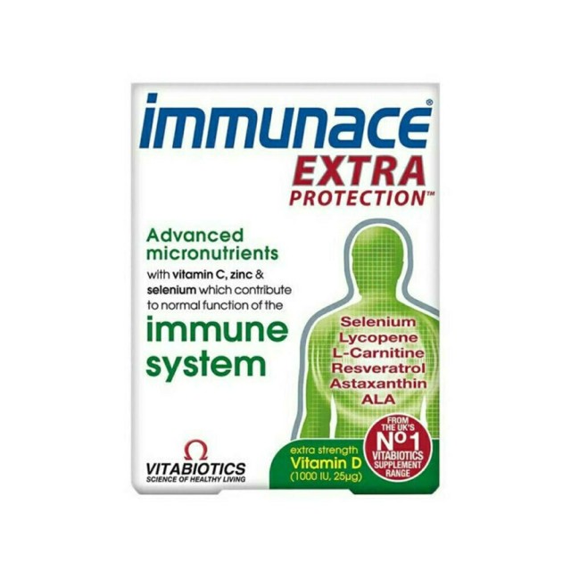VITABIOTICS Immunace Extra Protection Συμπλήρωμα Διατροφής Για Ισχυρό Ανοσοποιητικό, 30 Ταμπλέτες