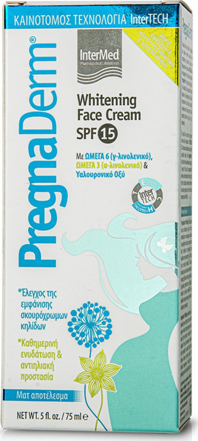 INTERMED Pregnaderm Whitening Face Cream SPF15, Κρέμα Προσώπου για τις Πανάδες Λόγω Εγκυμοσύνης 75ml