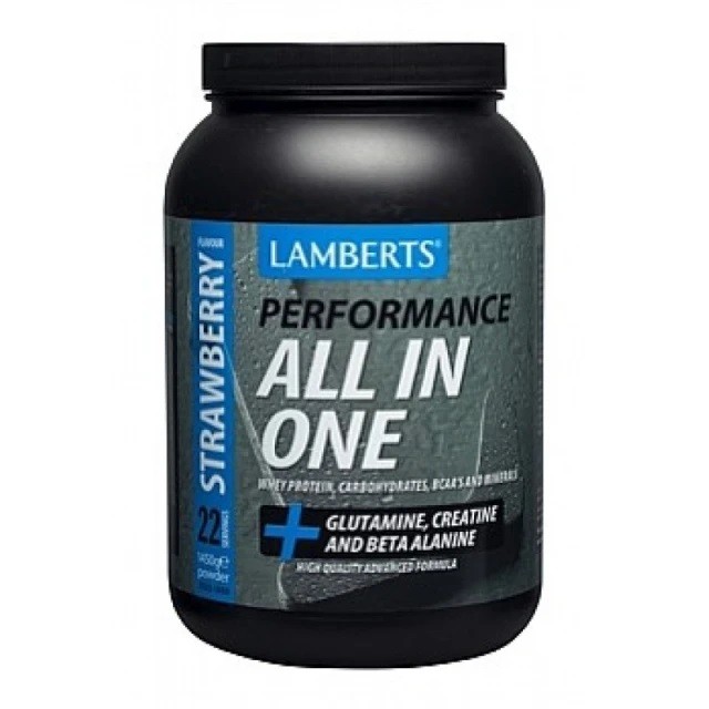 Lamberts Performance All-in-One Whey Protein (Creatine & Beta Alanine) Συμπλήρωμα Διατροφής Με Γεύση Φράουλα 1450gr