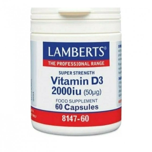 LAMBERTS Vitamin D3 2000iu (50mg), 60 κάψουλες 8147-60