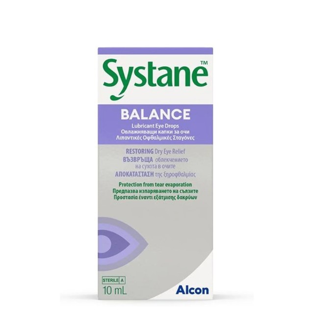 Alcon Systane Balance Eye Drops Λιπαντικές Οφθαλμικές Σταγόνες, 10ml