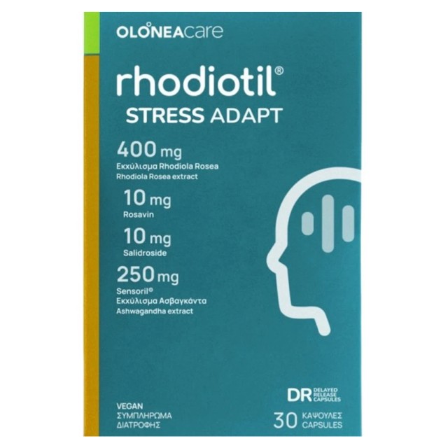 Olonea Rhodiotil Stress Adapt Συμπλήρωμα Διατροφής Ροδιόλας & Ασβαγκάντας 30 Κάψουλες