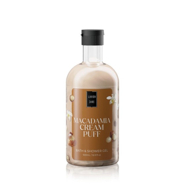 Lavish Care Bath & Shower Gel Macadamia Cream Puff Αφρόλουτρο Σώματος Με Άρωμα Βανίλια Μακαντάμια 500ml