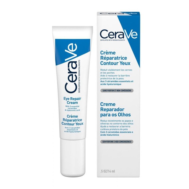 CeraVe Eye Repair Cream, Ενυδατική Κρέμα Ματιών κατά των Μαύρων Κύκλων με Υαλουρονικό Οξύ 14ml
