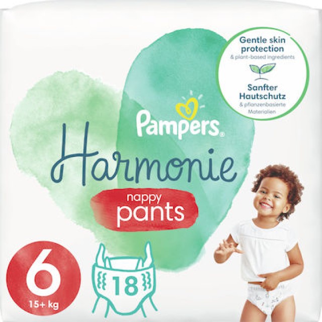 Pampers Harmonie Pants Πάνες-Βρακάκι Μέγεθος 6 (15kg+), 18τμχ