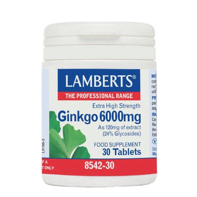 Lamberts Ginkgo Biloba 6000mg 30 Ταμπλέτες 8542-30