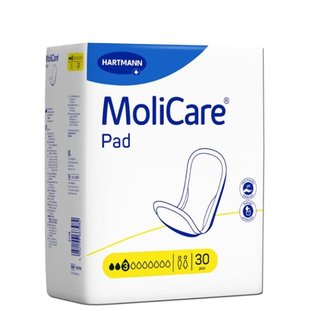 Hartmann Molicare Pads Απορροφητικές Σερβιέτες Ελαφριάς Μορφής Ακράτειας 30 Τεμάχια