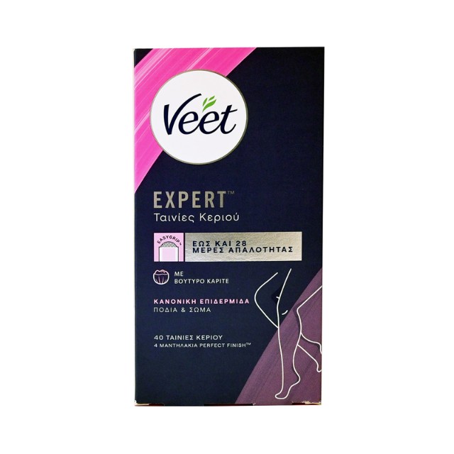 Veet Ταινίες Αποτρίχωσης Wax Strips Κεριού για Κανονική Επιδερμίδα 40 τεμάχια