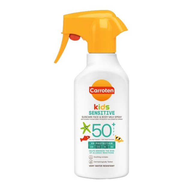 Carroten Kids Sensitive Suncare Face & Body Milk Spray SPF50+ Παιδικό Αντηλιακό για Πρόσωπο & Σώμα 270ml