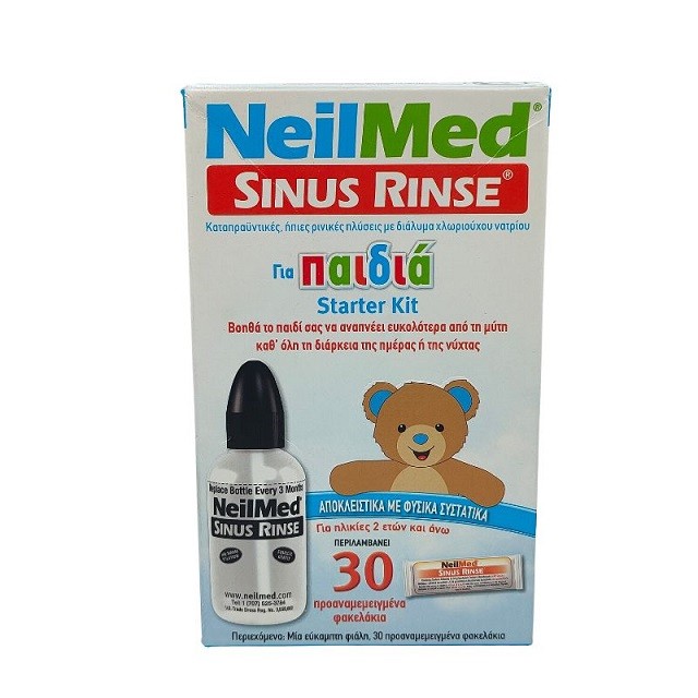 NEILMED Sinus Rinse, Παιδιατρικό Σύστημα Ρινικών Πλύσεων για παιδιά 2 ετών και Άνω, 30 Φακελάκια