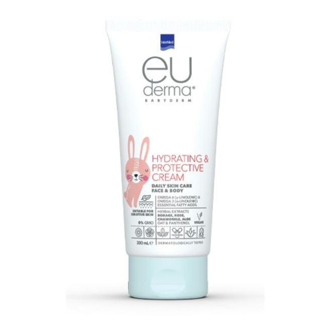 Intermed Euderma Babyderm Hydrating & Protective Cream Ενυδατική Κρέμα για Πρόσωπο & Σώμα 200ml