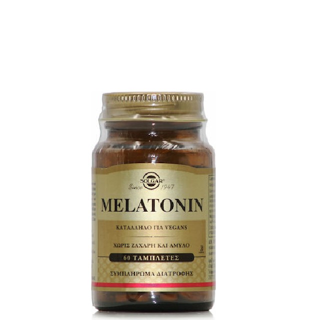 SOLGAR Melatonin Συμπλήρωμα Διατροφής Μελατονίνης Για Τον Ύπνο & Το Jet Lag, 60 ταμπλέτες
