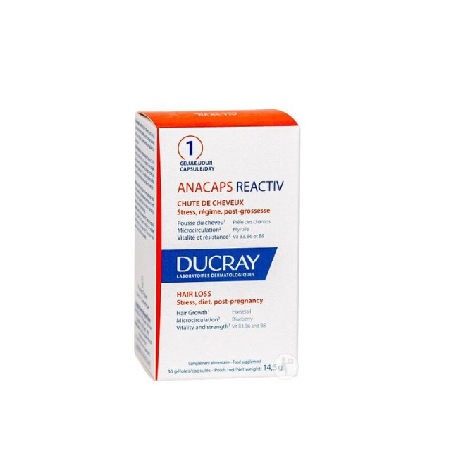 Ducray Anacaps Reactiv Συμπλήρωμα Διατροφής για Την Τριχόπτωση 30caps