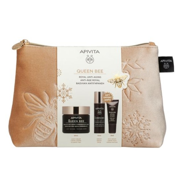 Apivita Πακέτο Queen Bee Light Cream 50ml & Δώρο Serum 10ml + Eye Cream 5ml