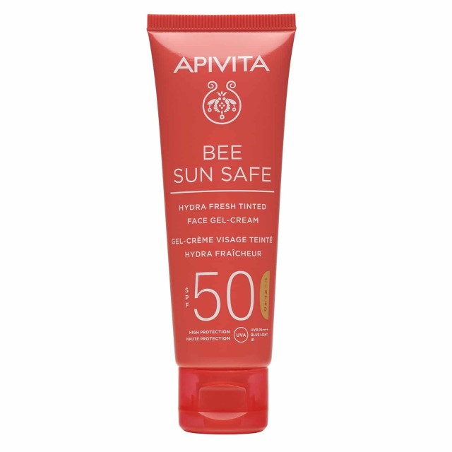 APIVITA Bee Sun Safe Hydra Fresh Tinted Face Cream SPF50 Ενυδατική Αντηλιακή Gel Κρέμα Προσώπου Με Χρώμα, 50ml