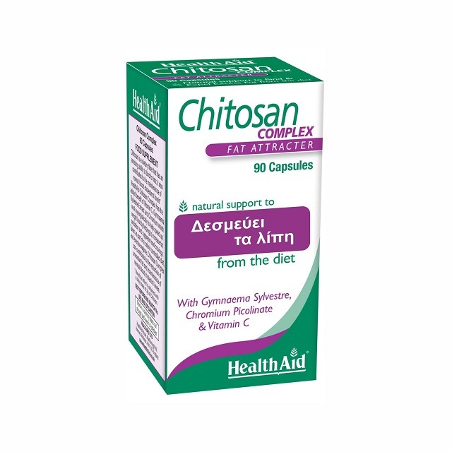 HEALTH AID Chitosan Complex Fat Attracter - Φυσικό Αδυνατιστικό που Δεσμεύει τα Λίπη, 90 caps