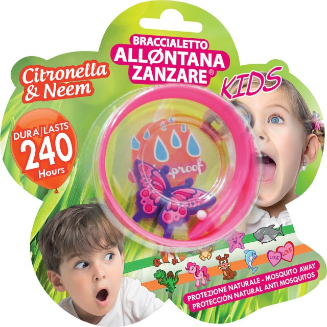 Brand Italia Citronella Mosquito Away Kids Pink 1τμχ