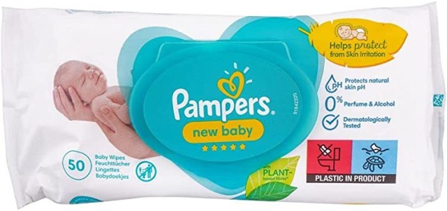 Pampers Μωρομάντηλα New Baby Sensitive Wipes , 50 τεμάχια