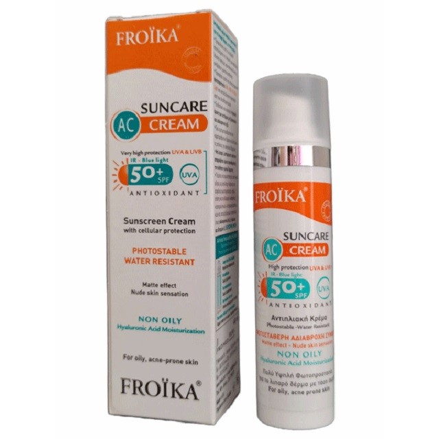 Froika Suncare AC Cream SPF50 Αντιηλιακή Κρέμα Για Λιπαρό Δέρμα Με Τάση Ακμής, 40ml
