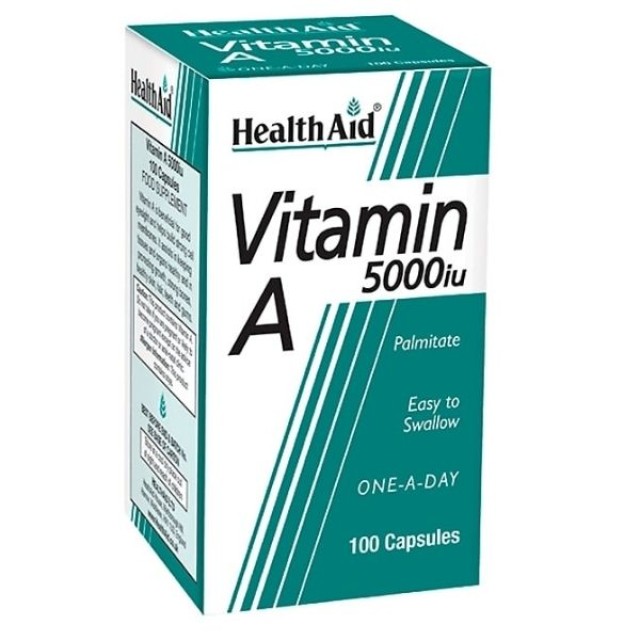 Health Aid Vitamin A 5000iu Συμπλήρωμα Διατροφής Με Βιταμίνη Α, 100 Κάψουλες