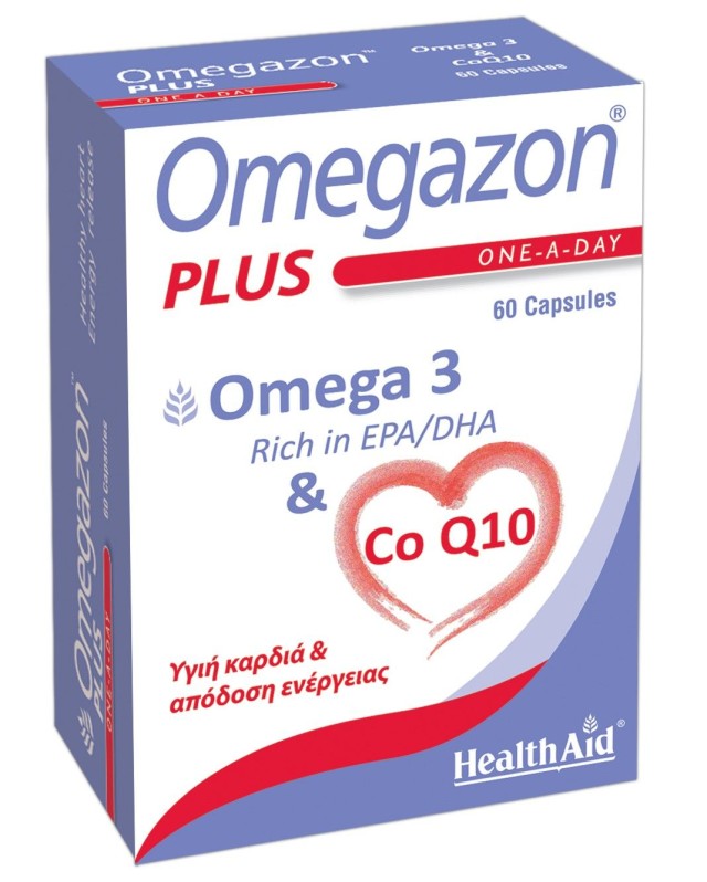 HEALTH AID Omegazon Plus Ω3 + CoQ10 για την Καλή Λειτουργία του Καρδιαγγειακού Συστήματος, 60caps