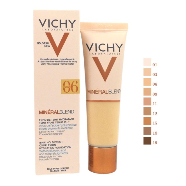 Vichy Mineral Blend Make-Up Fluid 06 Dune, Ενυδατικό Foundation για Λαμπερή Επιδερμίδα, 30ml
