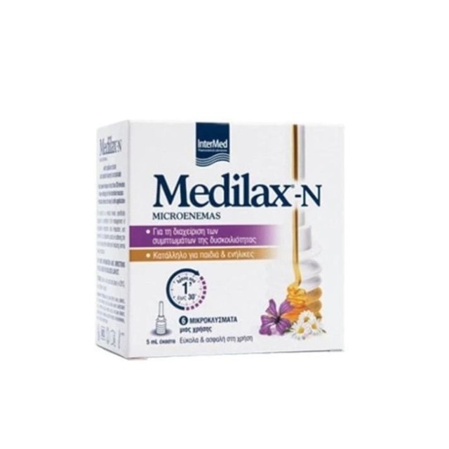 Intermed Medilax-N Microenemas Μικροκλύσματα για Παιδιά & Ενήλικες 6τεμ