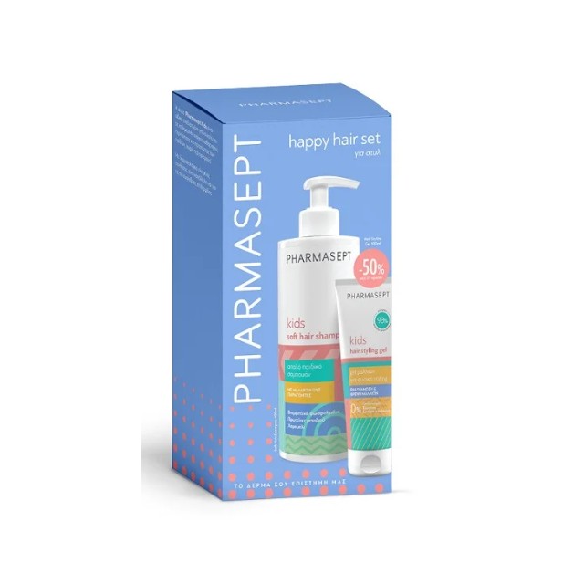 Pharmasept Kids Πακέτο Soft Hair Shampoo 400ml & Hair Styling Gel 100ml