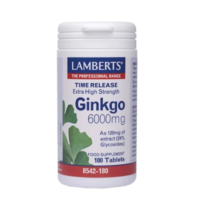 Lamberts Ginkgo Biloba Extract 6000mg 180 Ταμπλέτες 8542-180