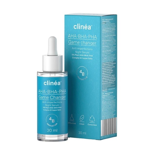 Clinea AHA - BHA - PHA Game Changer Ορός Νυκτός κατά των Ατελειών 30ml