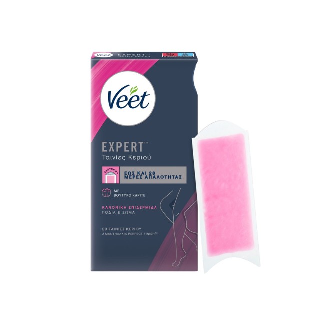 Veet Expert Ταινίες Κρύο Κερί Έτοιμες για Χρήση για Πόδια & Σώμα 20 Τεμάχια