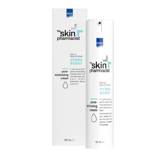 INTERMED The Skin Pharmacist Ελαφριά Ενυδατική Κρέμα Προσώπου για Κανονική/Λιπαρή Επιδερμίδα, Daily Solutions Hydra Boost Pore Minimizing Cream, 40ml