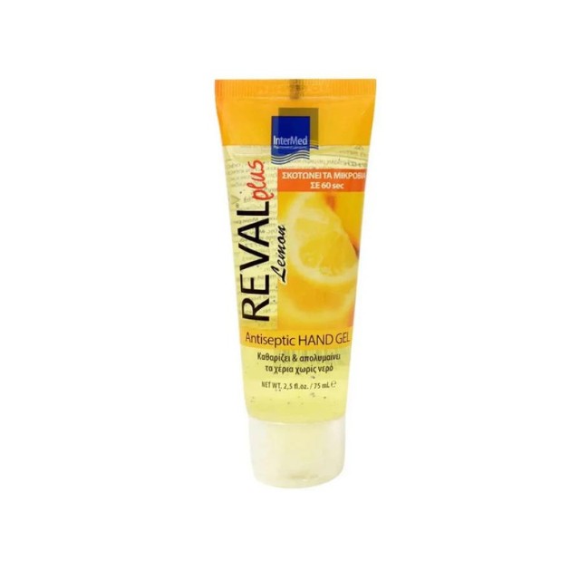 Intermed Reval Plus Lemon Hand Gel Καθαριστικό & Απολυμαντικό Χεριών 75ml