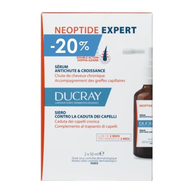 Ducray Πακέτο Neoptide Expert Serum Ορός Ανάπτυξης Μαλλιών & Κατά Της Τριχόπτωσης, 2x50ml