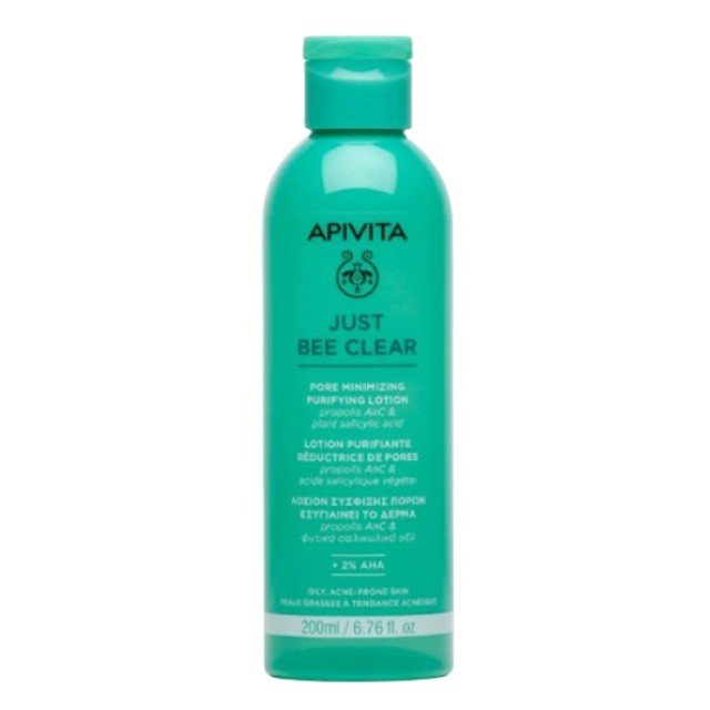Apivita Just Bee Clear Λοσιόν Σύσφιξης Πόρων για Λιπαρή Ακνεϊκή Επιδερμίδα 200ml