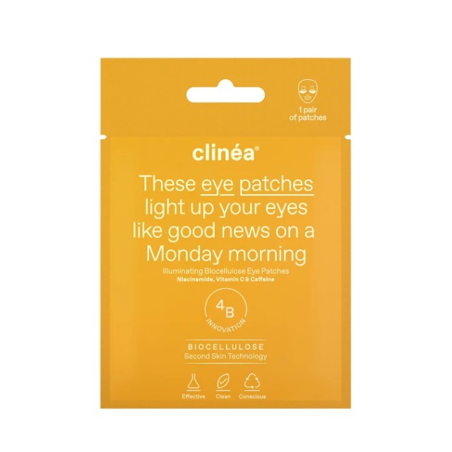Clinea Illuminating Biocellulose Eye Patches Ματιών Λάμψης 1 Ζευγάρι