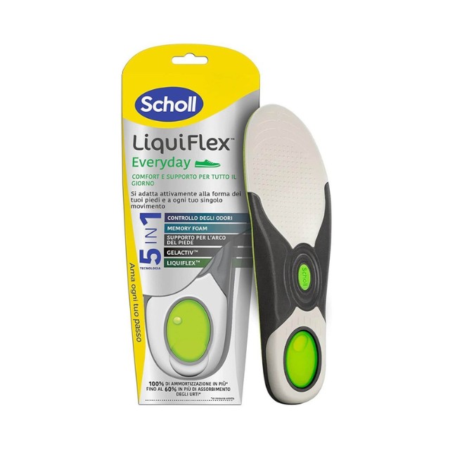 Scholl Liquiflex Everyday 5in1 Size L (No 42-47) Ανατομικοί Πάτοι 1 Ζευγάρι
