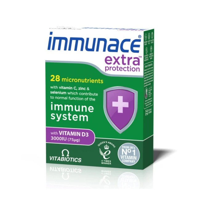 Vitabiotics Immunace Extra Protection Συμπλήρωμα Διατροφής Για Ισχυρό Ανοσοποιητικό 30 Ταμπλέτες