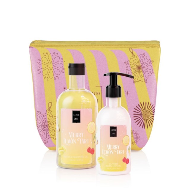 Lavish Care Merry Lemon Tart Πακέτο Bath & Shower Gel 500ml & Body Lotion Glitter 300ml & Δώρο Νεσεσέρ