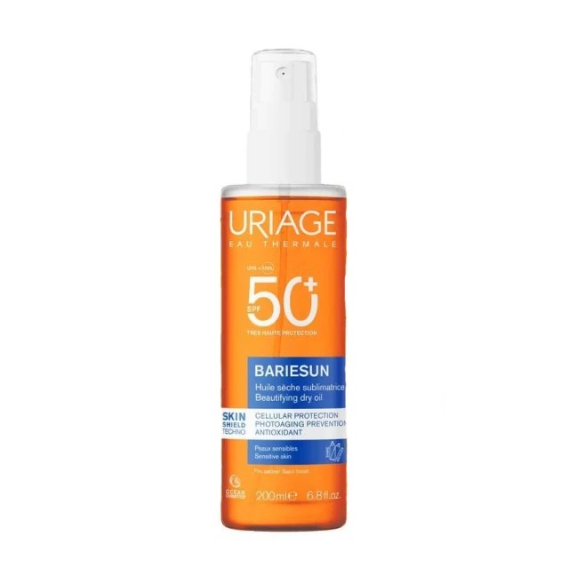 Uriage Bariesun Beautifying Spray Dry Oil SPF50 Αντηλιακό Ξηρό Λάδι Προσώπου Σώματος & Μαλλιών 200ml