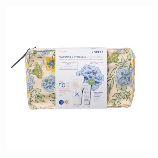 Korres Sunscreen Πακέτο Yoghurt Αντηλιακό Προσώπου & Ματιών SPF50 50ml + Δώρο Νεσεσέρ με Ενυδατική Κρέμα-Gel 20ml