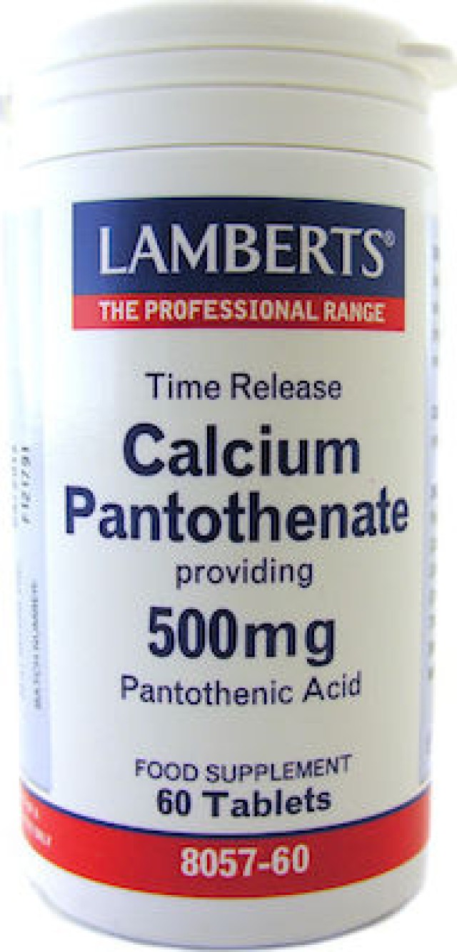 LAMBERTS Calcium Pantothenate 500mg, Υγιές Ανοσοποιητκό Σύστημα 60tabs (8057-60)