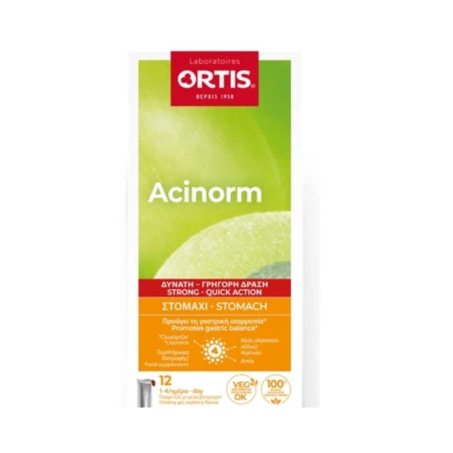 Ortis Acinorm Forte Gel για την Γαστρική Ισορροπία 12 Πόσιμα Sticks x 12gr