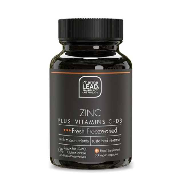 Pharmalead Black Range Zinc Plus Vitamins C+D3 Συμπλήρωμα Διατροφής Με Αντιοξειδωτική Δράση, 30 Φυτικές Κάψουλες