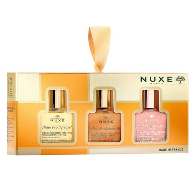 Nuxe The 3 Prodigieux Πακέτο Huile Prodigieuse Ξηρό Λάδι 10ml & Ιριδίζον 10ml & Florale 10ml