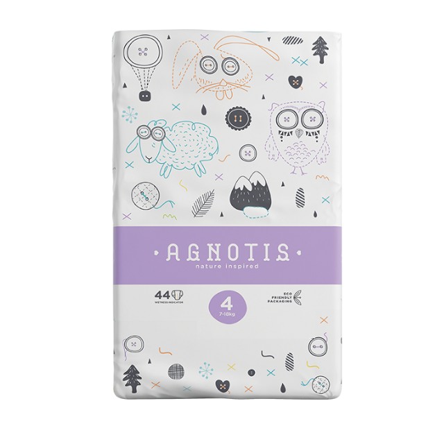 Agnotis Πάνες με Αυτοκόλλητο Eco No4 (7-18kg) 44τμχ