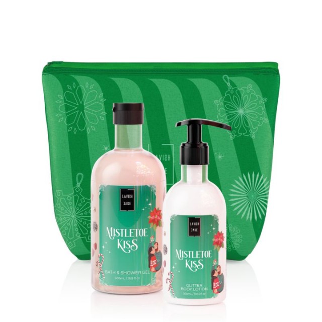 Lavish Care Mistletoe Kiss Πακέτο Bath & Shower Gel 500ml & Body Lotion Glitter 300ml & Δώρο Νεσεσέρ