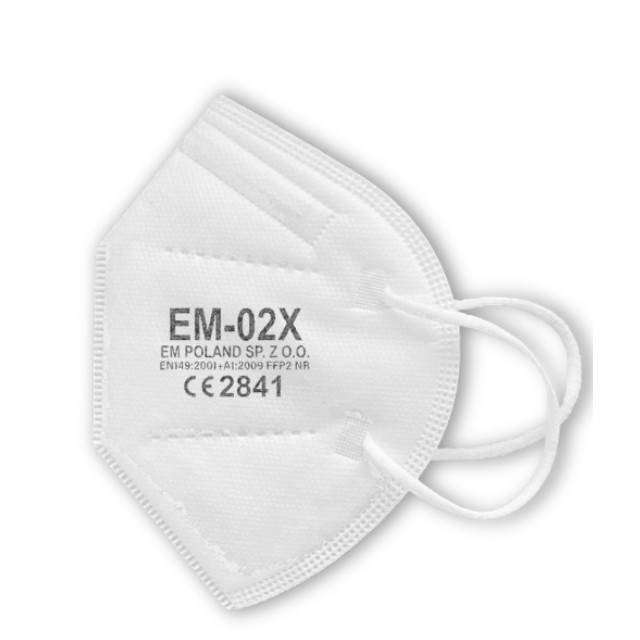 FFP2 NR Μάσκα Προστασίας EM-02X Λευκή 10τμχ