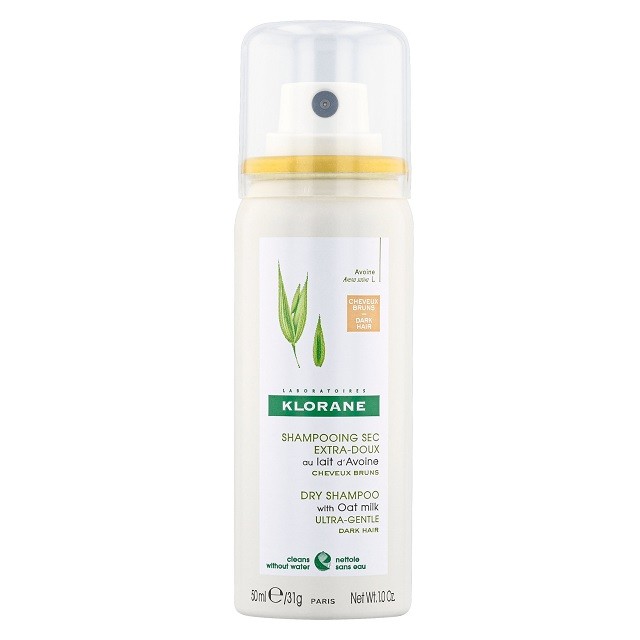 Klorane Dry Shampoo Ultra Gentle with Oat & Ceramide Ξηρό Σαμπουάν Με Βρώμη Για Σκούρα Μαλλιά, 50ml